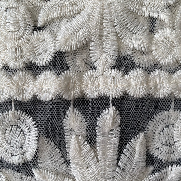 VINTAGE Guipure Lace Boho Style Sheer Dress Ivory - Picture 11 of 12